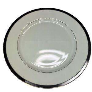 Mikasa Trafalgar Dinner Plate 10.75” White With Black And Gold Trim Round M2004